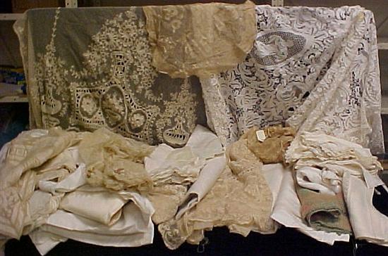 Lace sampler bedspread 