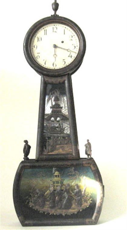 Lacquered and painted banjo clock