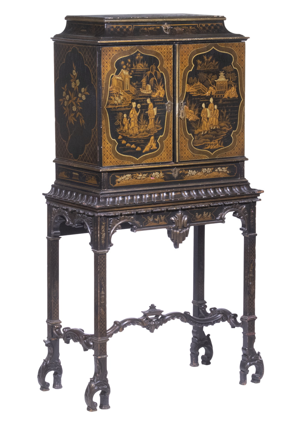 LACQUERED ASIAN STYLE CABINET Circa