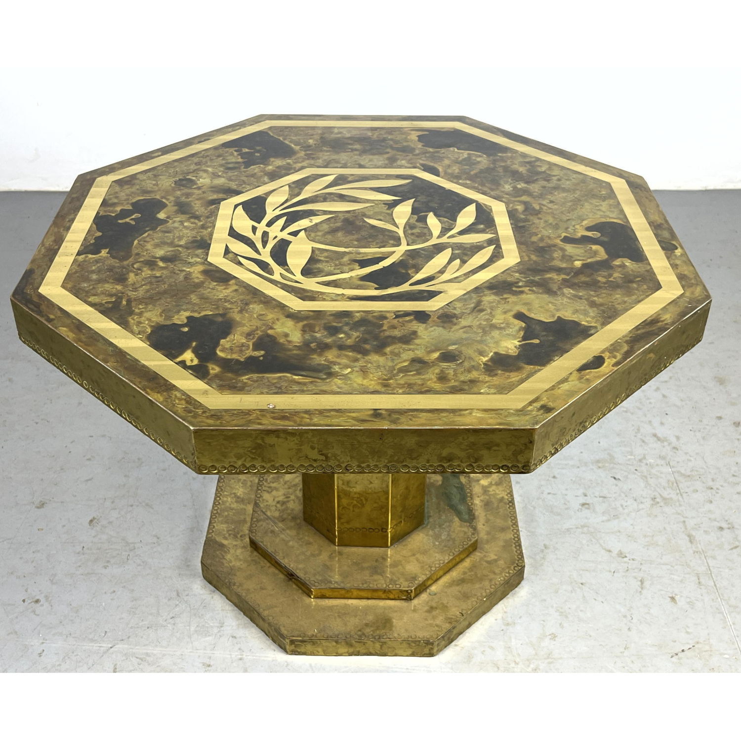 Lacquered brass and patinated brass