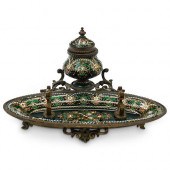 LACQUERED HAND PAINTED INKWELL