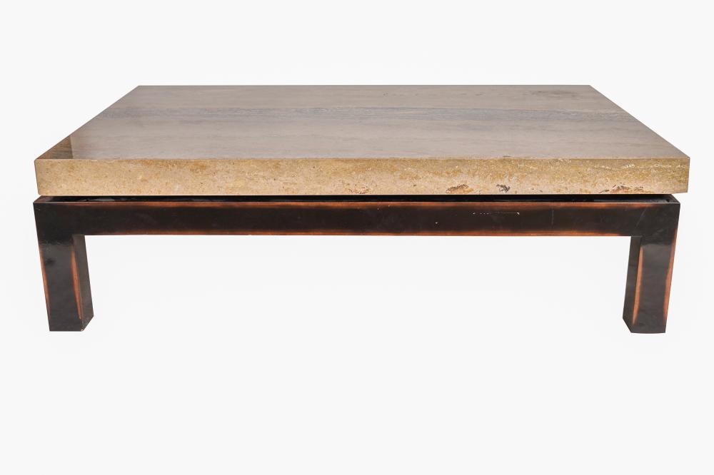 LACQUERED MARBLE TOP COFFEE