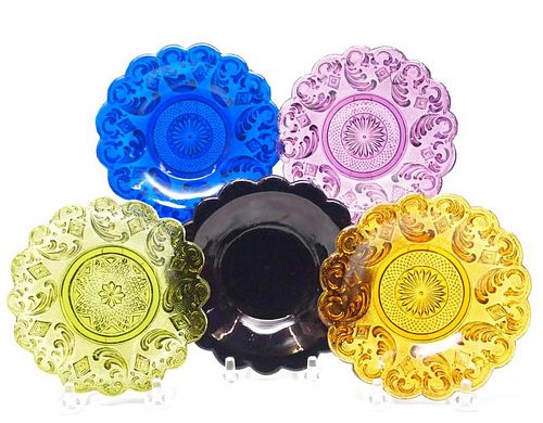 LACY GLASS DISHES, FIVEFive mid