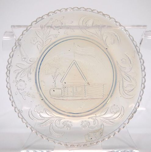 LACY GLASS LOG CABIN CUP PLATEA mid