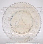 LACY GLASS LOG CABIN CUP PLATE