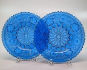 LACY GLASS PLATES, TWOTwo mid