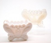 LACY GLASS SALT DISHES, TWOTwo