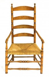 LADDERBACK ARMCHAIR, 18TH C.,