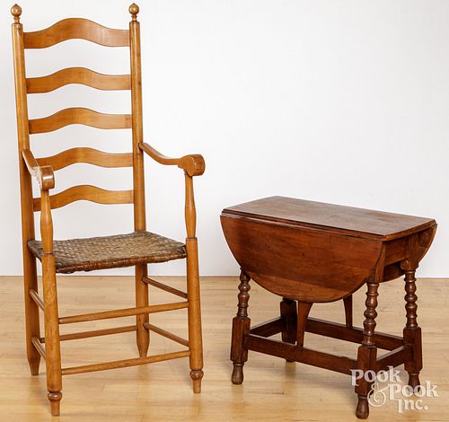 LADDERBACK ARMCHAIR, 19TH