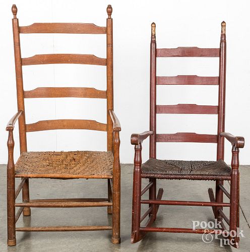 LADDERBACK ARMCHAIR AND ROCKER,