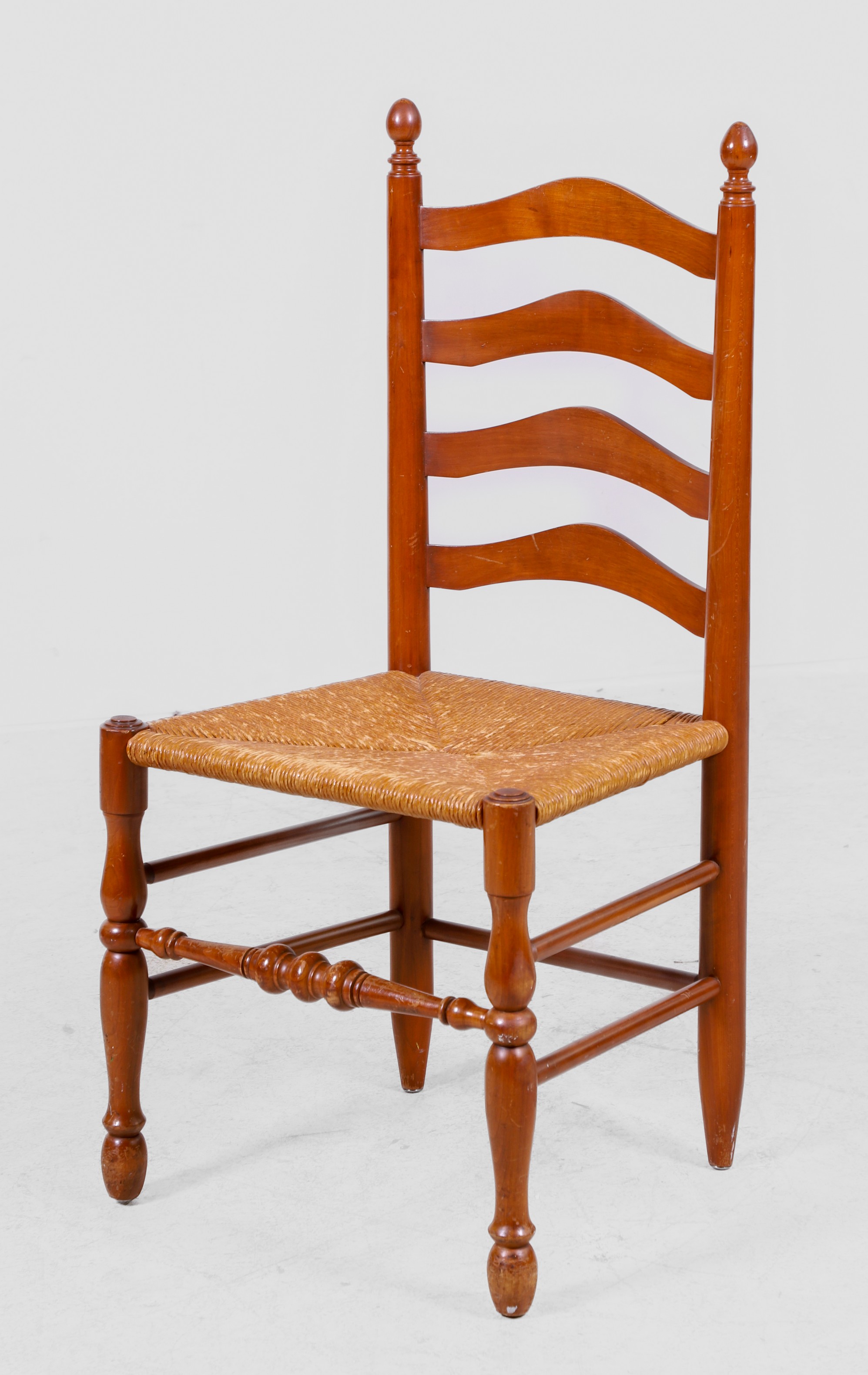 Ladderback rush seat side chair,