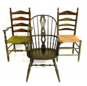 Ladderback side chair  floral