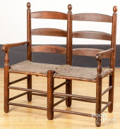 LADDERBACK WOVEN SEAT SETTEE,