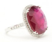 LADIES' 14K GOLD & RUBY RINGLa