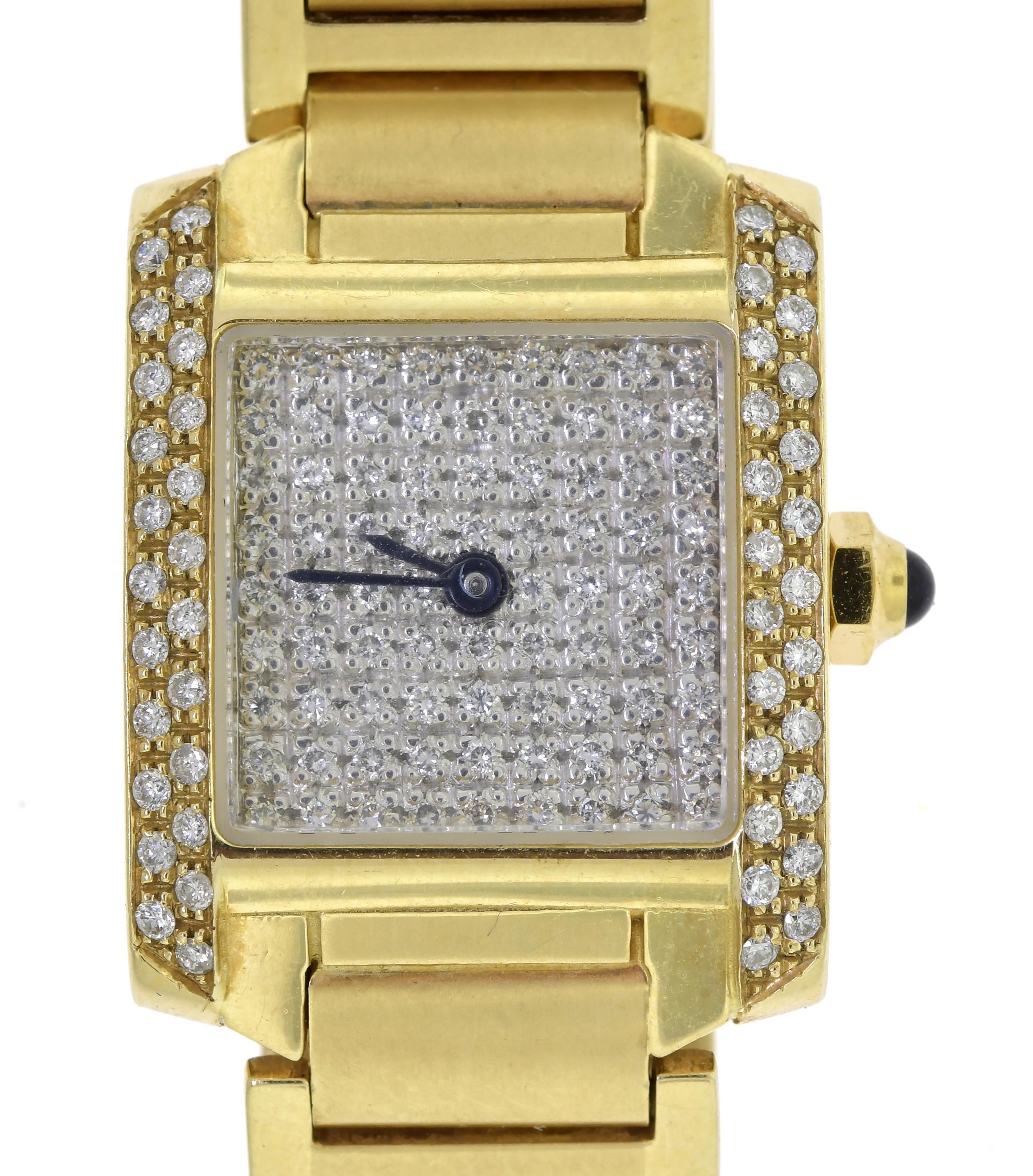 LADIES 14K GOLD TANK WATCH W/