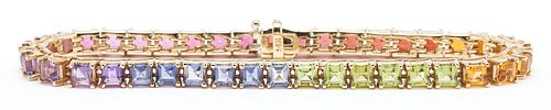 LADIES 14K MULTICOLOR GEMSTONE LINE