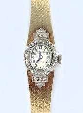 LADIES 14K, PLATINUM & DIAMOND
