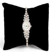 LADIES' 14K WHITE GOLD & DIAMO