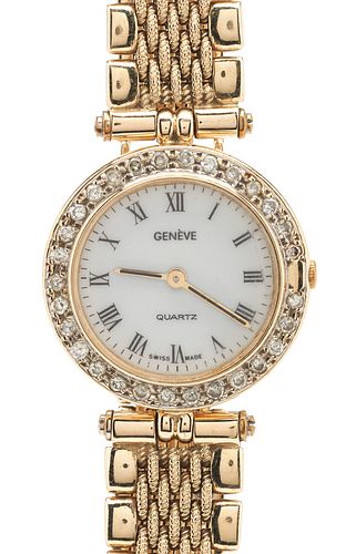 LADIES 14K YELLOW GOLD & DIAMOND