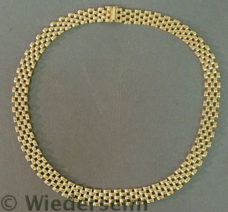 Ladies 14k y.g. basket weave