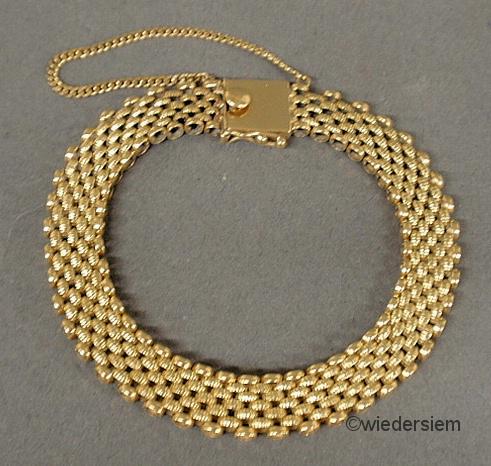 Ladies 14k y.g. mesh bracelet 7''l.