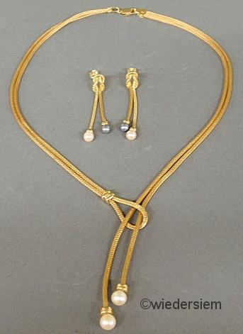 Ladies 14k y.g. woven rope slide