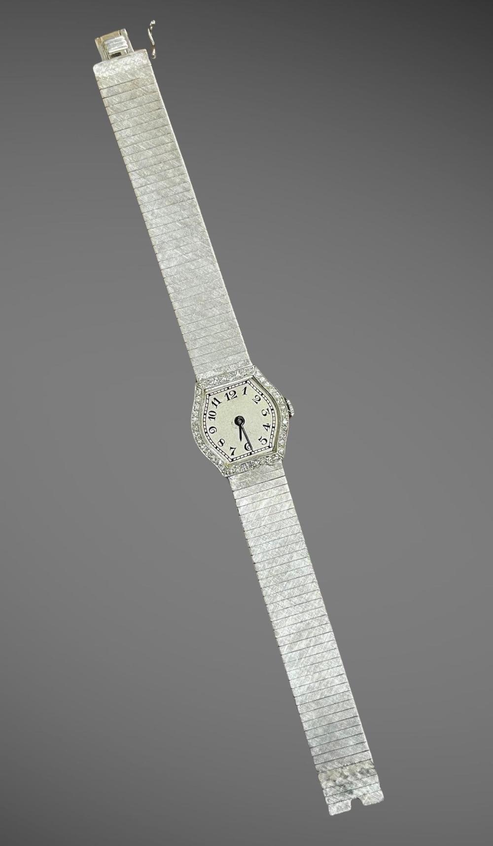 LADIES' ART DECO PLATINUM AND