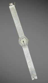 LADIES' ART DECO PLATINUM AND