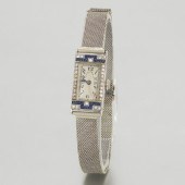 LADIES ART DECO PLATINUM WRIST