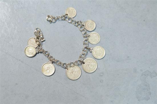 LADIES BRACELET WITH GOLD COINS.