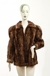 LADIES' BROWN FUR JACKET COAT