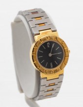 LADIES' BVLGARI STAINLESS & 18