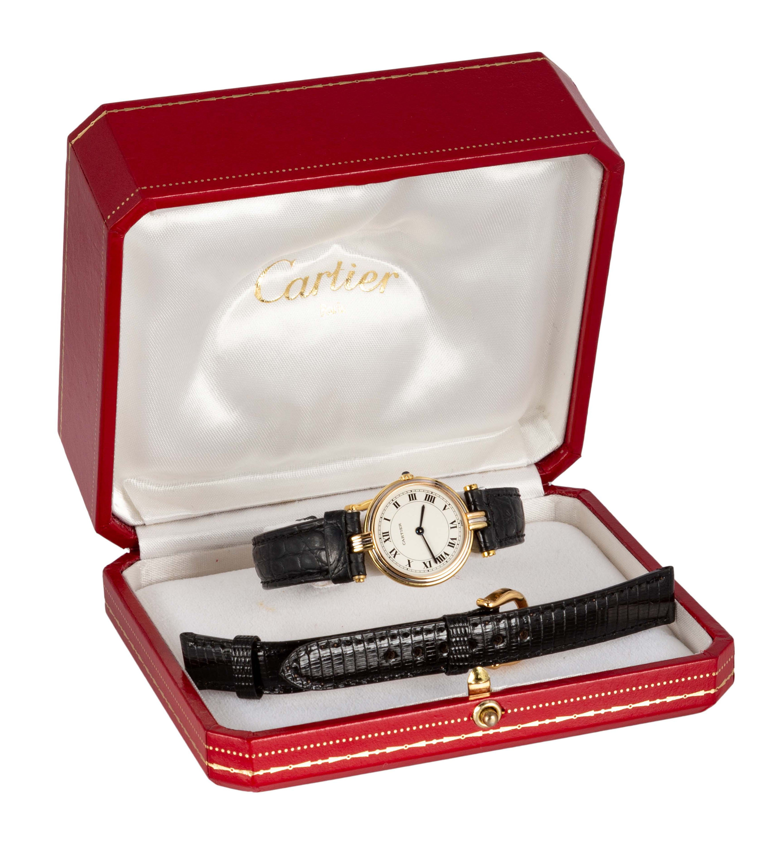 LADIES CARTIER 18K GOLD QUARTZ