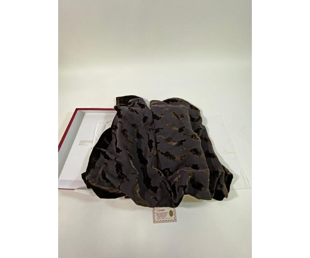 Ladies Cartier brown 'Panther' silk