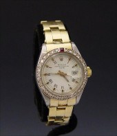 LADIES DATE ROLEX OYSTER WATCH