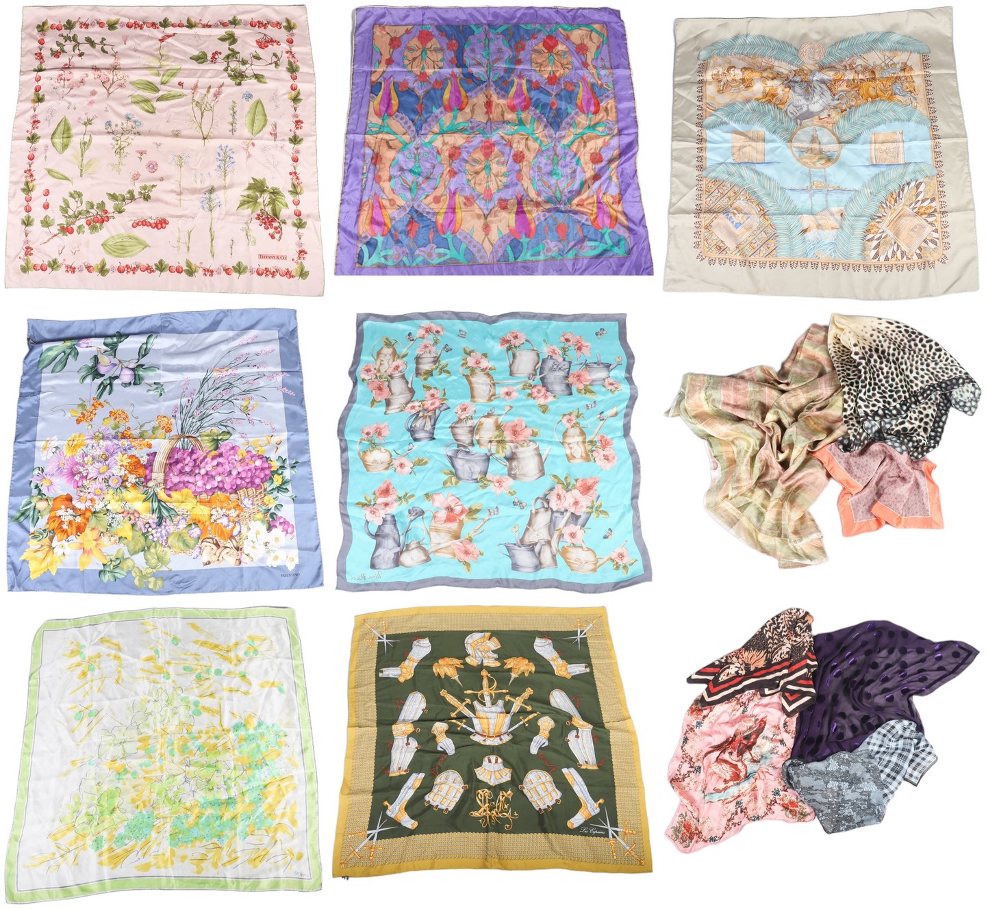 Ladies designer scarf grouping to