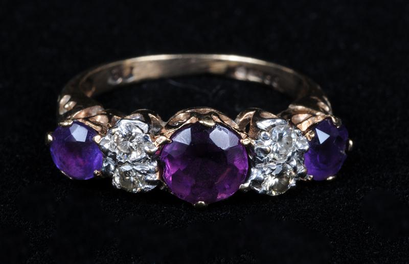 LADIES DIAMOND GLASS AND AMETHYST