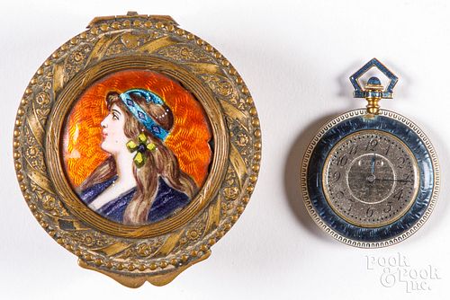 LADIES ELGIN GUILLOCHE ENAMELED