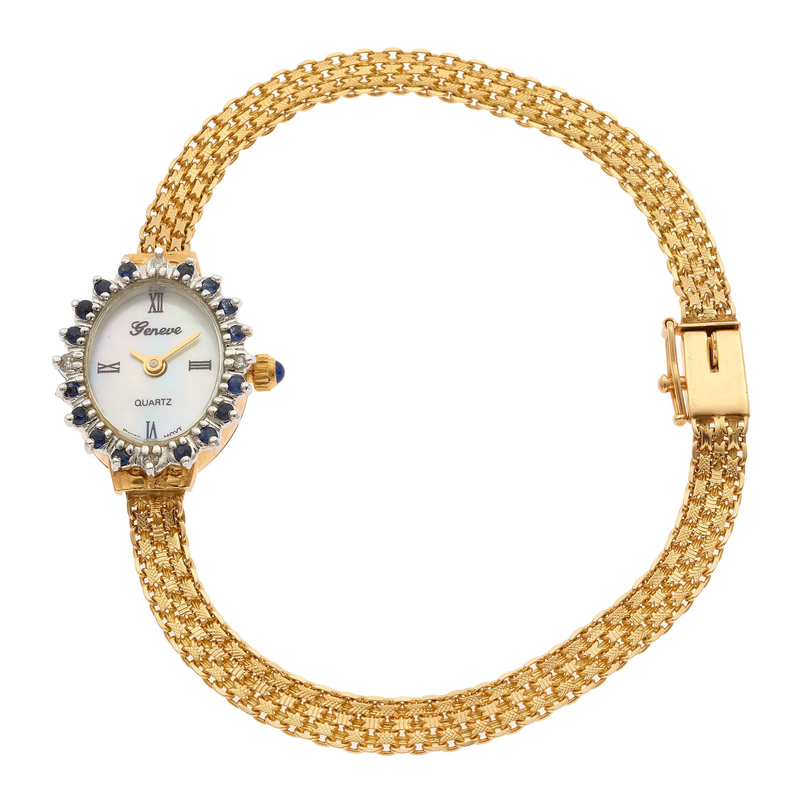 LADIES GENEVE DIAMOND, SAPPHIRE,