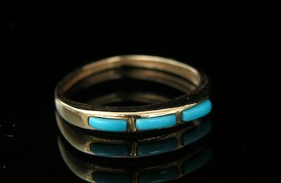 Ladies' Gold & Turquoise Ring A 14k