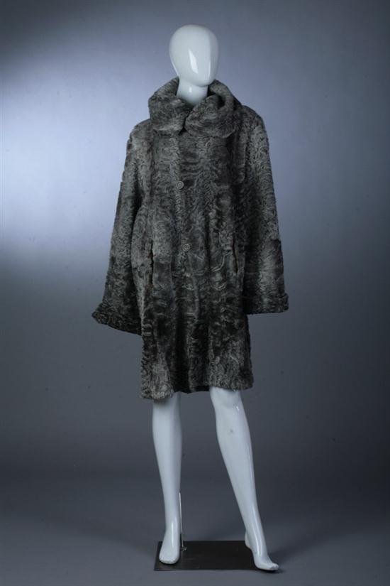 LADIES GREY PERSIAN LAMB AND