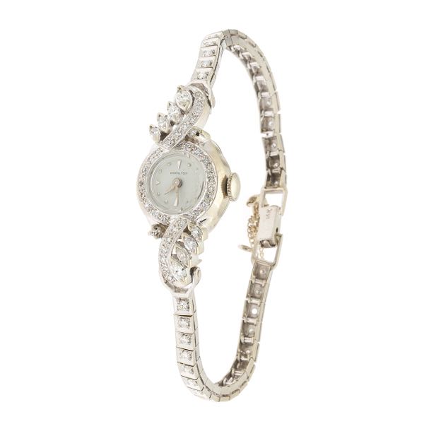 LADIES' HAMILTON 14K WHITE GOLD