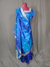 Ladies Indian Blue Silk with g