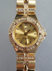 LADIES' INVICTA GOLD PLATED QU