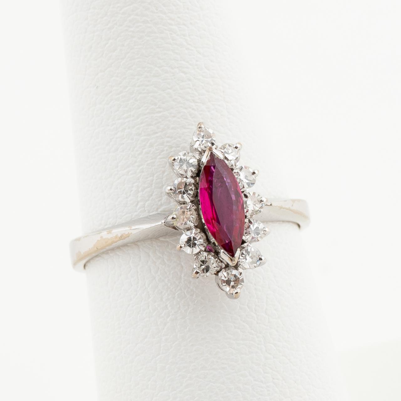 LADIES MARQUISE RUBY, DIAMOND