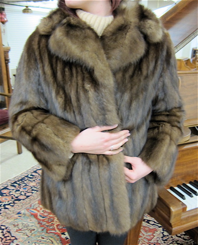 LADIES MINK JACKET brown fur with