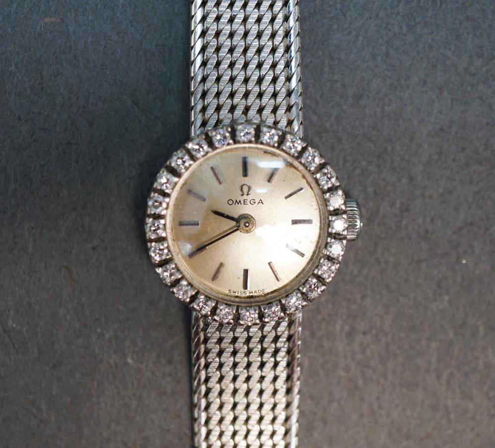 LADIES OMEGA 18-KARAT WHITE GOLD