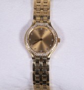 LADIES' OMEGA 18K GOLD & DIAMO