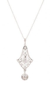 LADIES PLATINUM & DIAMOND PEND