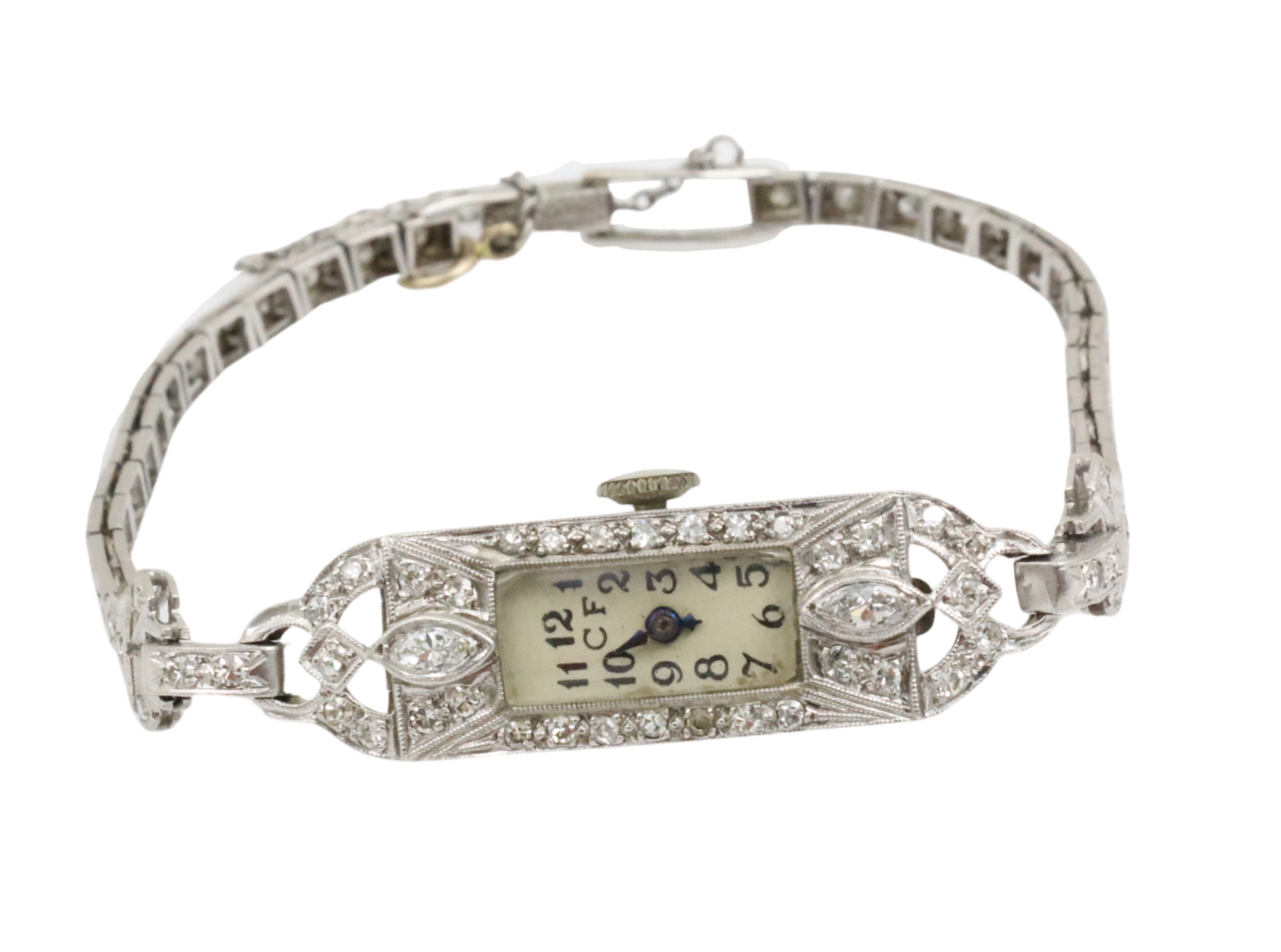 LADIES PLATINUM & DIAMOND WATCH